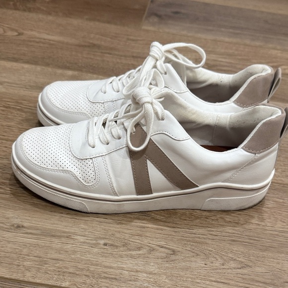 Mia White and Tan Sneakers - Picture 5 of 13